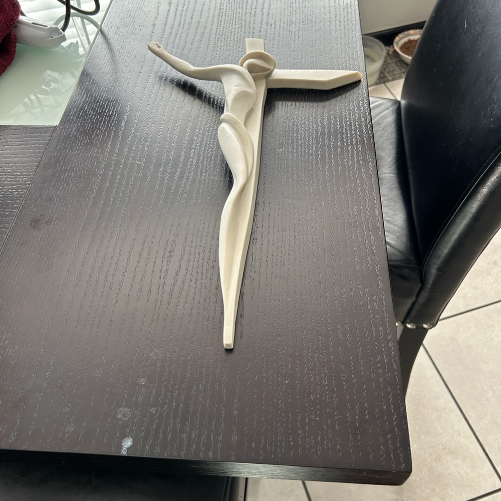 Modern Cream Wall Cross Sculpture